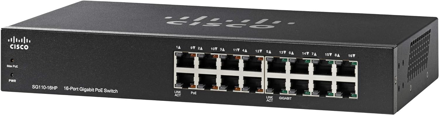 Cisco Systems SG110-16HP-NA SG110-16HP Switch Gigabit de 16 puertos PoE