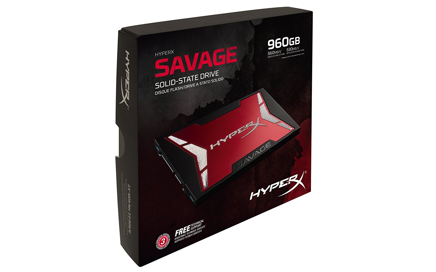 UNIDAD SSD KINGSTON 960GB HYPERX SAVAGE SATA III 2.5" SHSS37A/960G