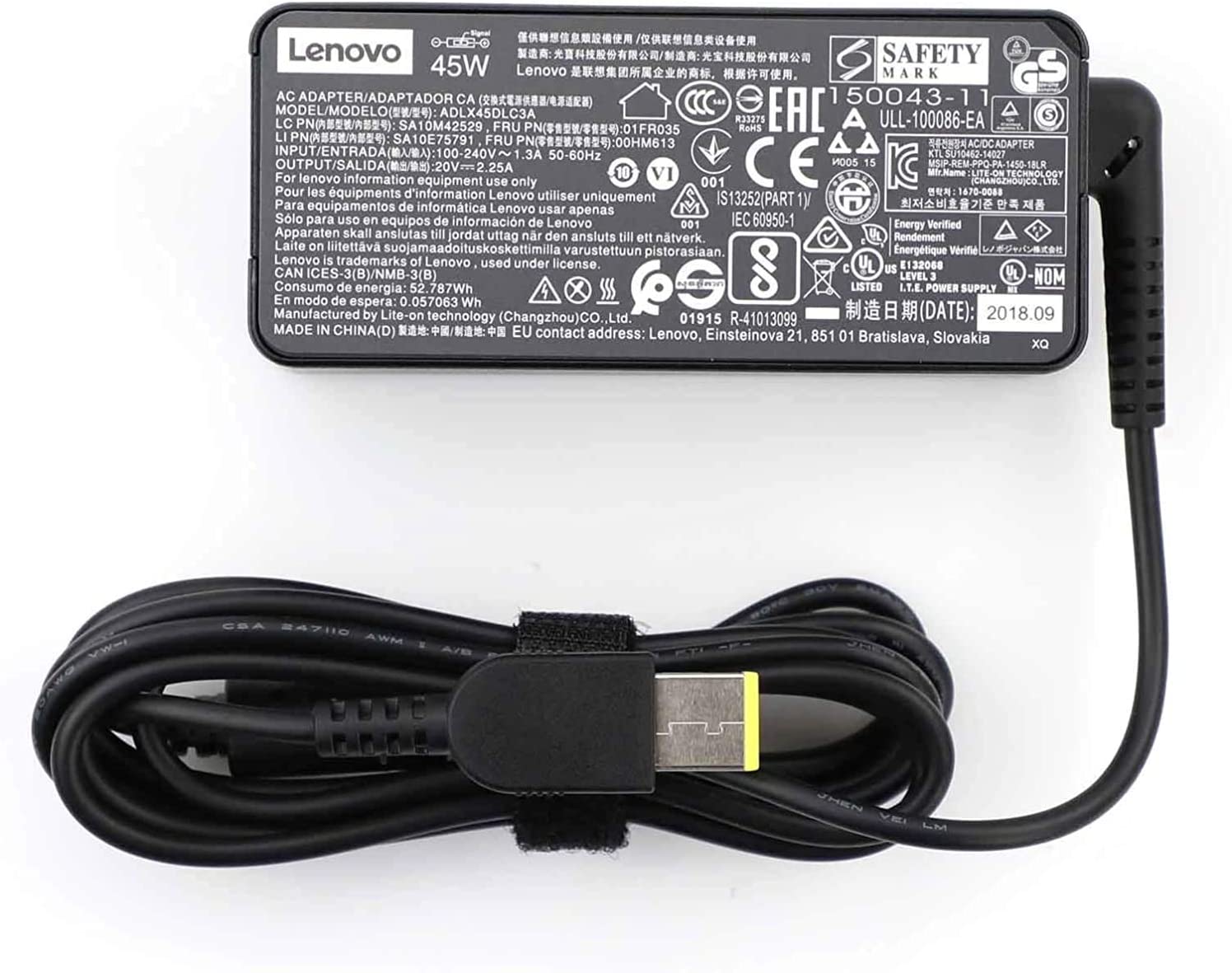 Cargador de portátil original de 45 W, 20 V, 2,25 A, adaptador de CA de punta delgada ADLX45NCC3A para Lenovo ThinkPad X230s X240S X250 X260 X270 T440 T440S