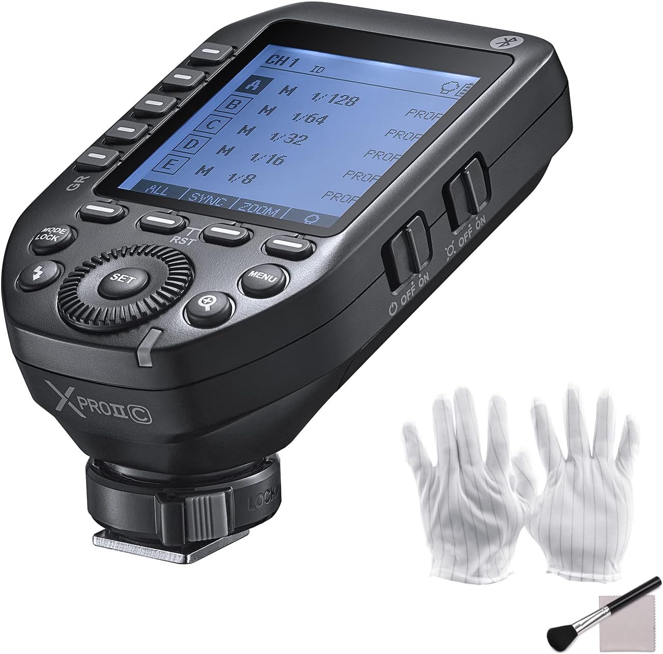 Godox XPROII-C 2.4G Transmisor de disparo de flash inalámbrico TTL Autoflash 1/8000s HSS Pantalla LCD grande 32 canales, 16 grupos de repuesto para cámaras Canon