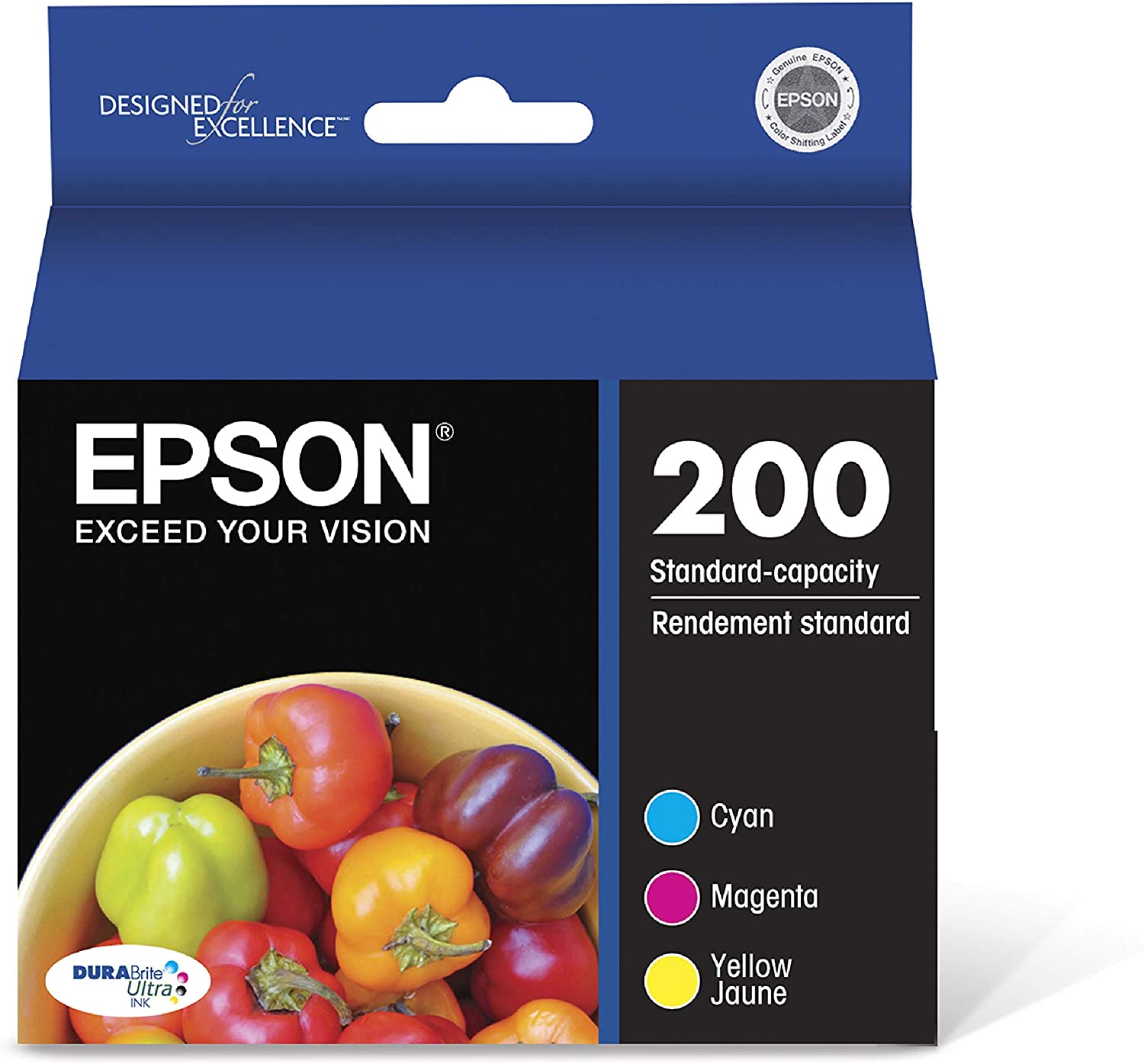 EPSON T200 DURABrite Ultra Ink Paquete combinado de color de capacidad estándar (T200520-S) para impresoras Epson Expression y WorkForce seleccionadas