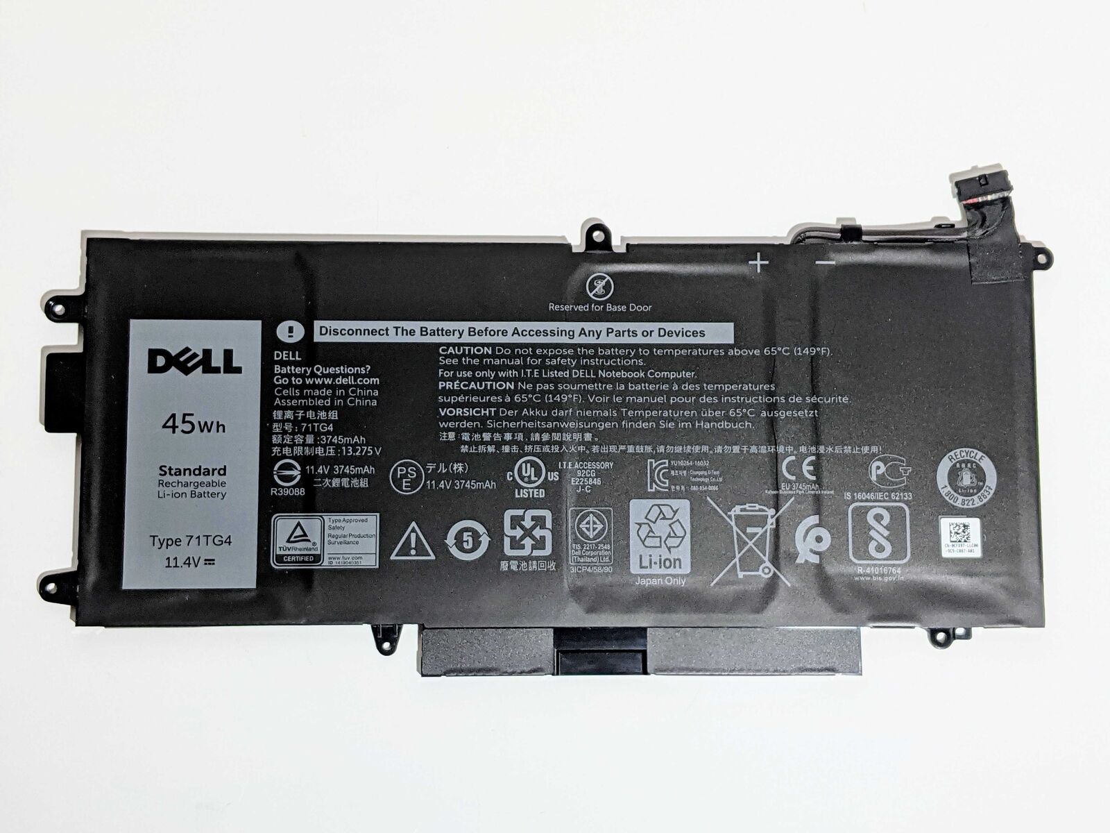 45Wh Dell 71TG4 Latitude 5289 7280 7389 7390 725KY N18GG 71TG4 K5XWW