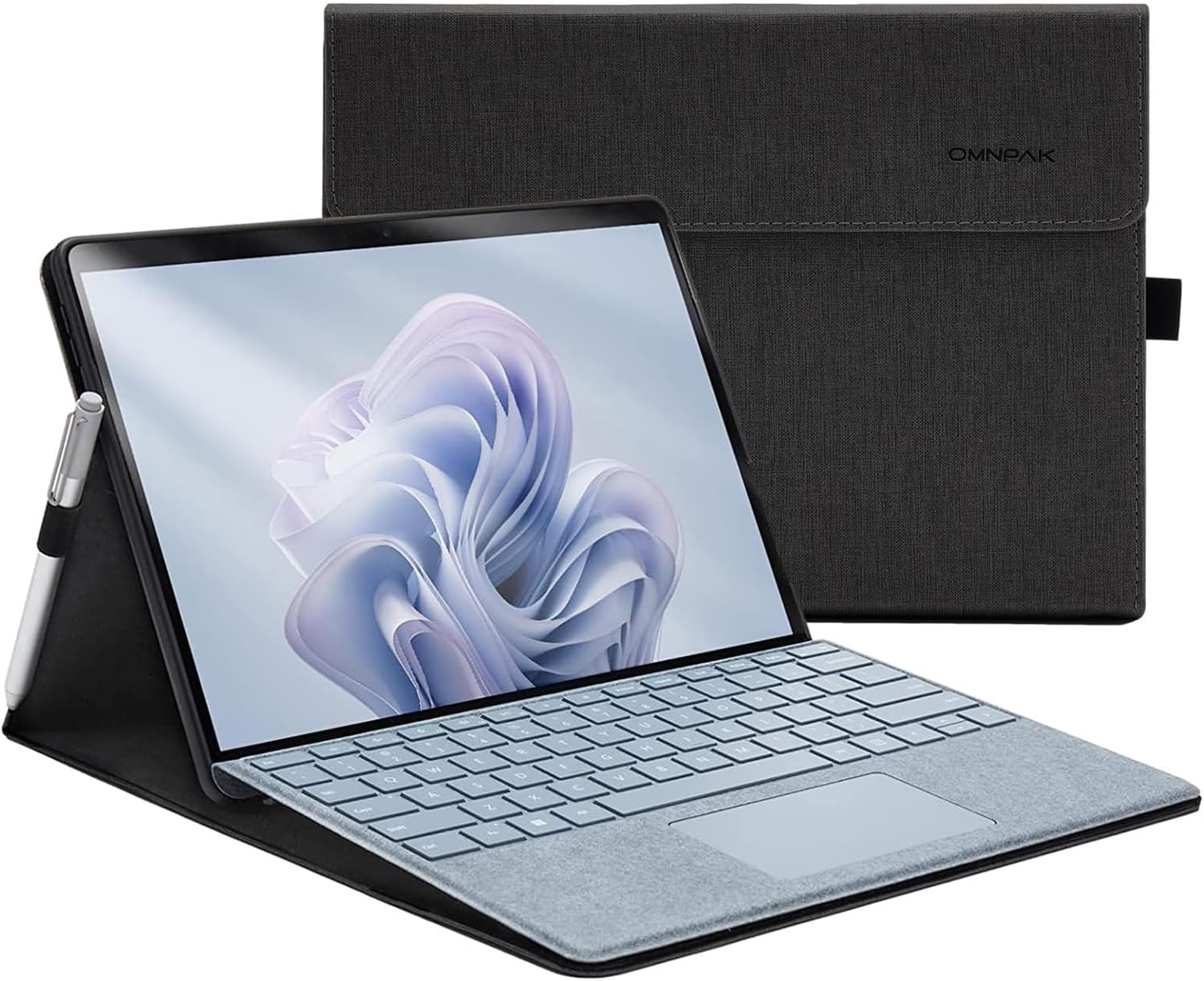 OMNPAK - FUNDA PARA MICROSOFT SURFACE PRO 11/10/9, LIGERA, CON MÚLTIPLES ÁNGULOS, SOPORTE PARA LÁPIZ ÓPTICO, DISEÑADO PARA SURFACE 11ª EDICIÓN AI 2024/PRO 9 5G 13 PULGADAS 2022, COMPATIBLE CON TECLADO