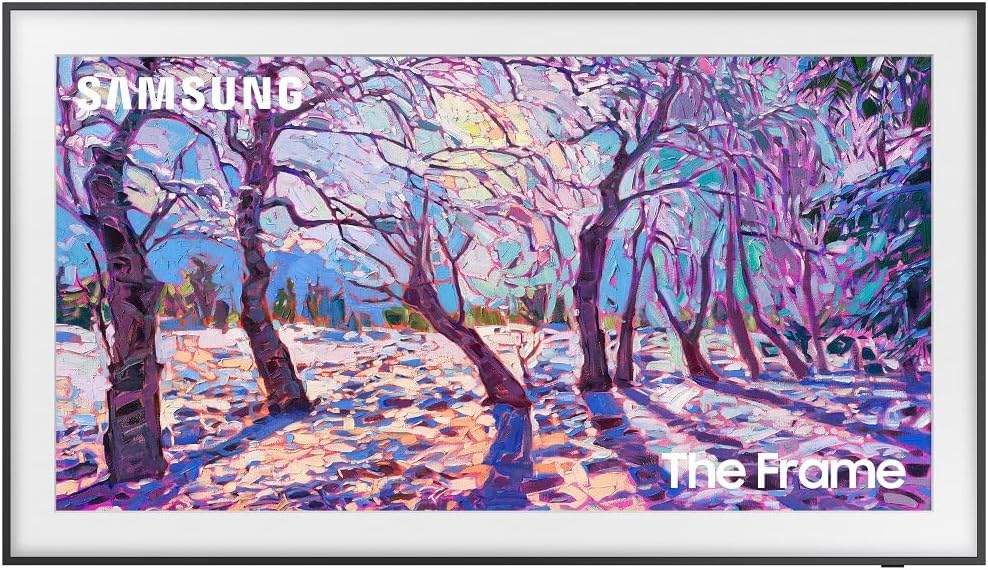 SAMSUNG QLED 4K The Frame LS03B Series Quantum HDR, modo artístico, visualización mate antirreflectante, soporte de pared delgado incluido, Smart TV con Alexa incorporado (QN75LS03BAFXZA, último modelo).