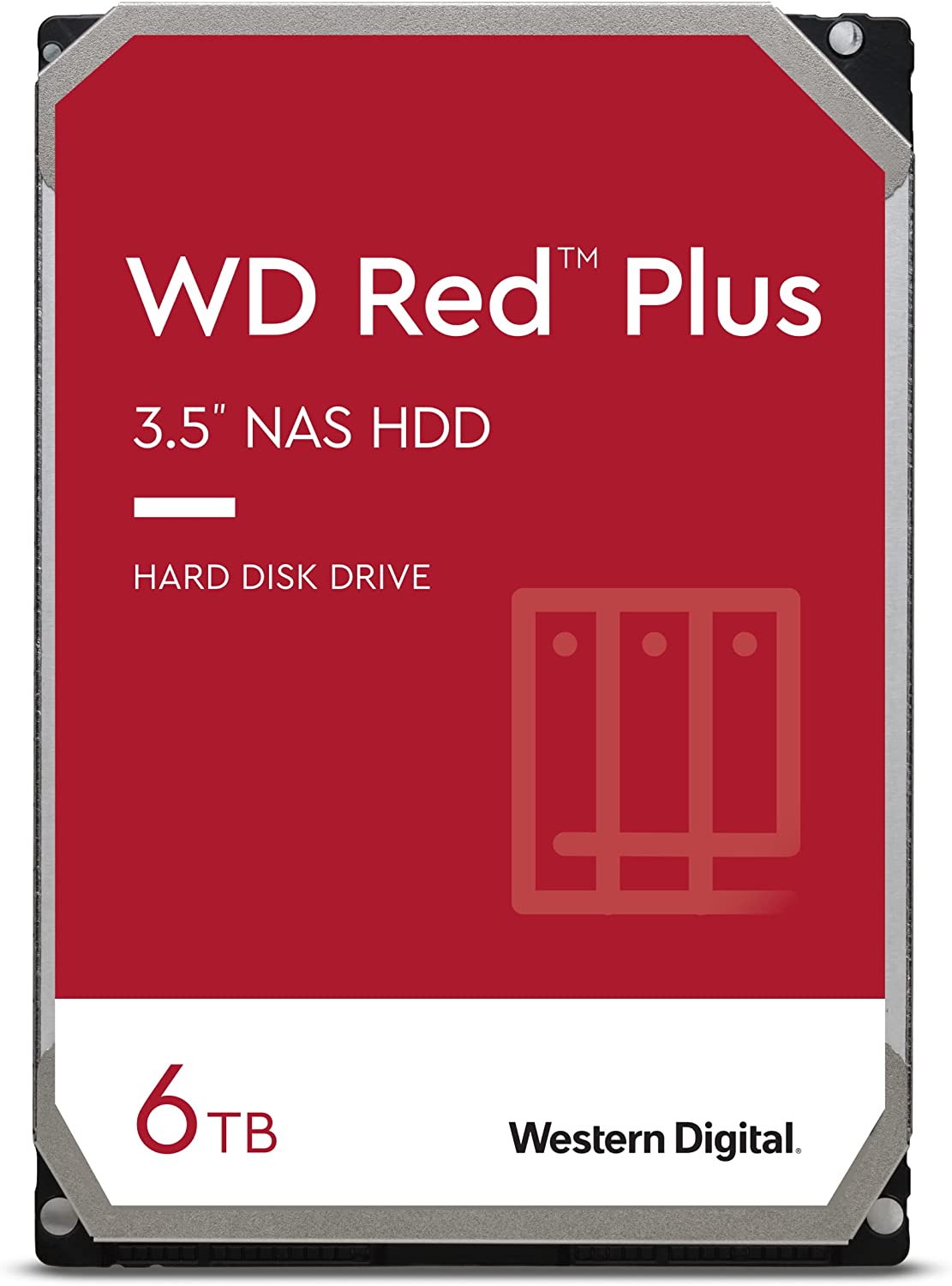 Western Digital Disco Duro Interno WD Red Plus NAS de 6 TB - 5640 RPM, SATA 6 GB/s, CMR, caché de 128 MB, 3.5" -WD60EFZX
