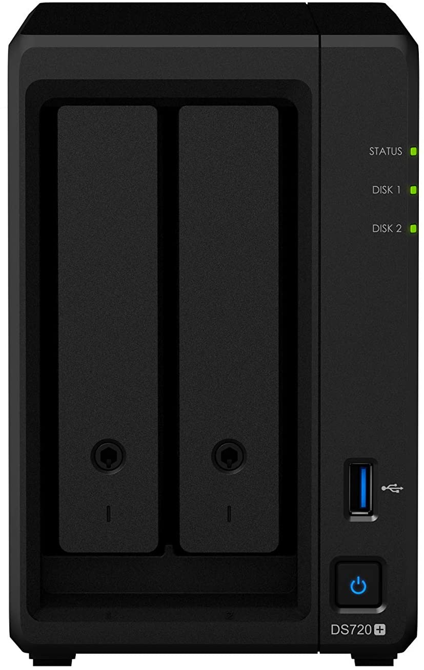 Synology DS720 + Estación NAS (2 bahías, sin Disco) + RAM DDR4-2666 no ECC SO-DIMM 4 GB (D4NESO-2666-4G)