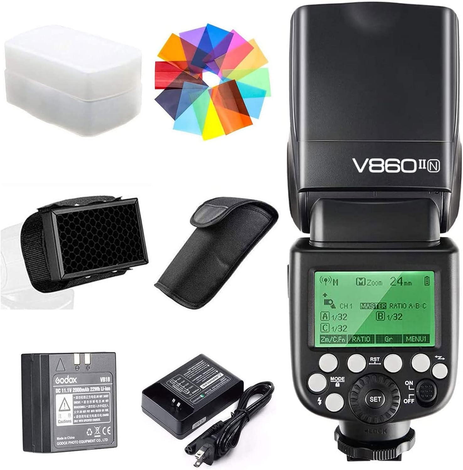 GODOX V860IIN Flash TTL para cámaras HSS 1/8000s Incorporado Sistema inalámbrico GN60 de 2.4G Compatible con cámaras Nikon