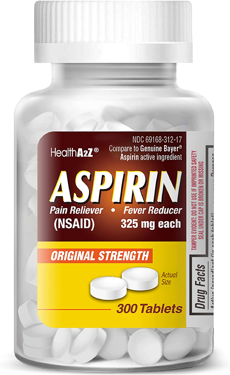 Aspirina HealthA2Z 325 mg, 300 unidades