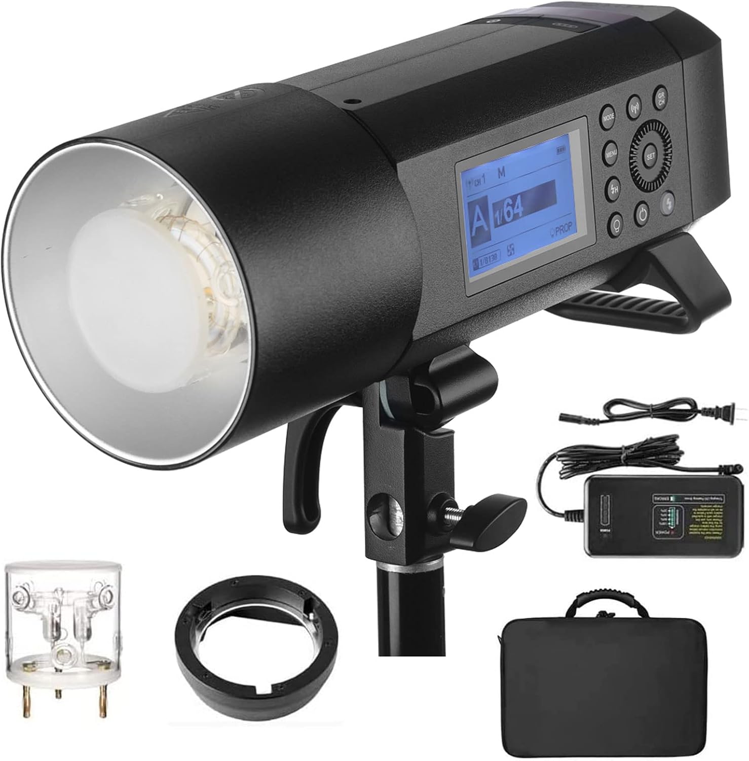 GODOX AD400PRO FLASH TODO EN UNO PARA EXTERIORES DE 400 W, AD400 PRO LUZ ESTROBOSCÓPICA TTL 1/8000 HSS, TIEMPO DE RECICLAJE DE 0.01-1S CON SOPORTE BOWENS/GODOX, PARA ILUMINACIÓN FOTOGRÁFICA