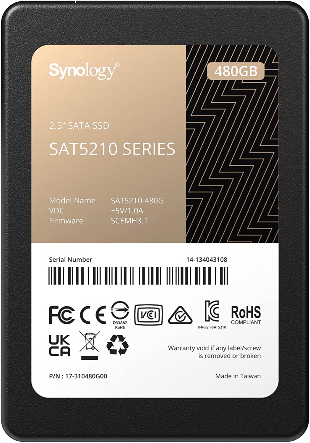 Synology SAT5210 480GB 2.5" SATA SSD