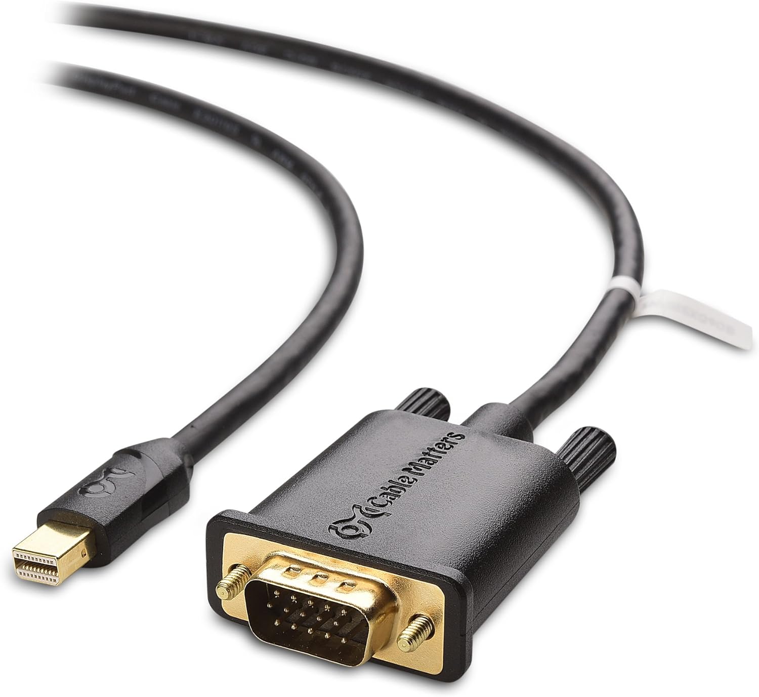 Cable Matters Cable Mini DisplayPort a VGA (Cable Mini DP a VGA) en Negro de 6 pies - Compatible con Thunderbolt y Thunderbolt 2 Puertos