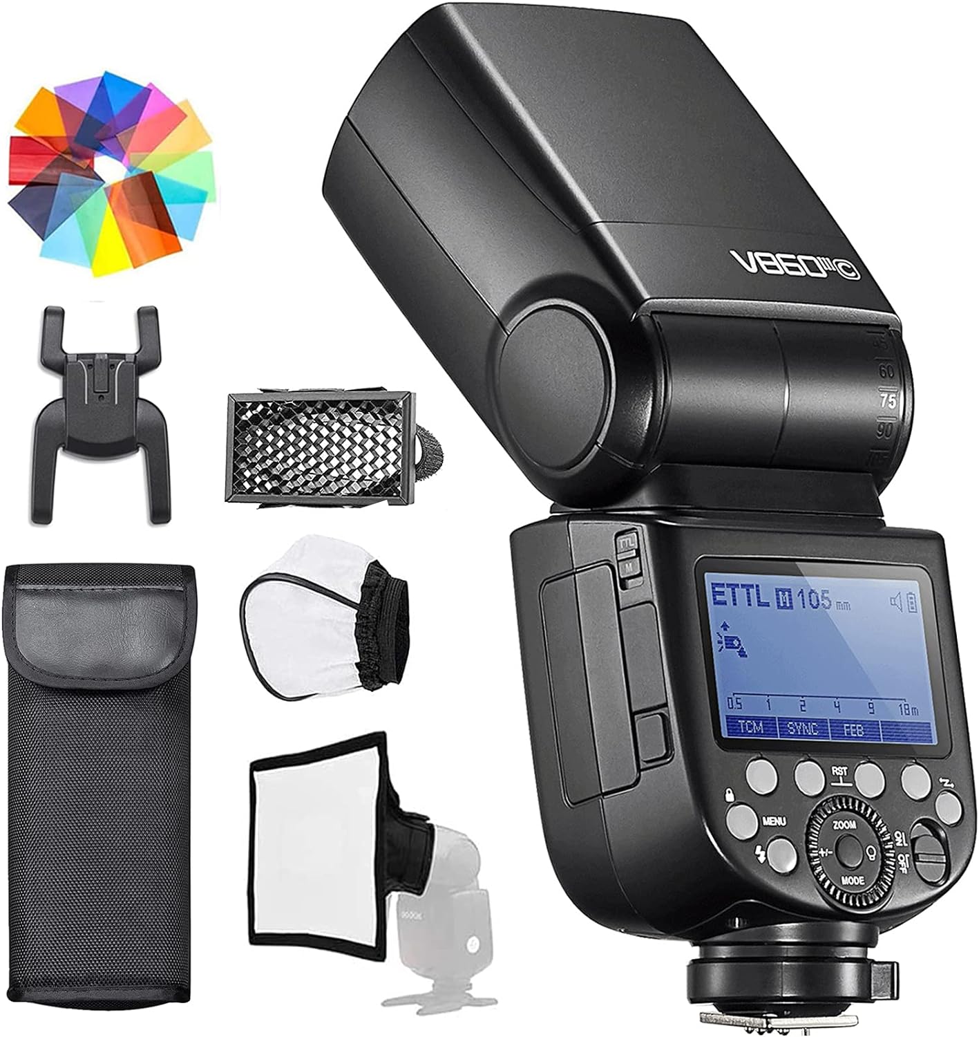Godox - FLASH PARA CAMARA  V860III-C PARA CAMARA CANON, 2.4G TTL 7.2V/2600mAh Li-ion [ACTUALIZADO ] SPEDLITE COMOATIBLE CON CANON  6D 7D 50D 60D 500D 550D 600D 650D 1000D 1100D 1DX 580EXII 5D Mark II III