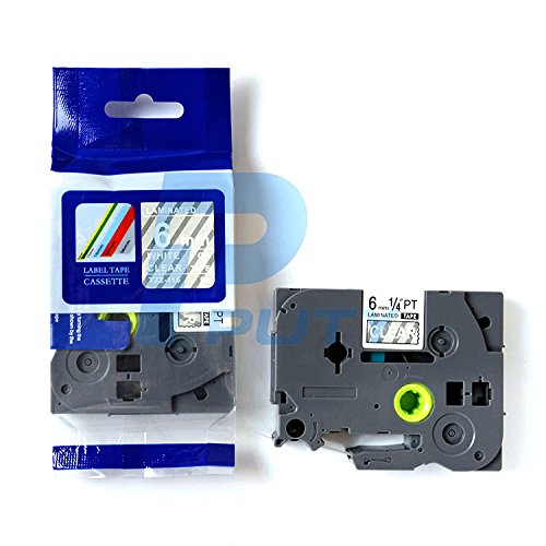 Clear Estándar Laminated Label Tape compatible para Brother P-Touch TZe-115 TZ115 TZe115 (6 mm x 8 m)