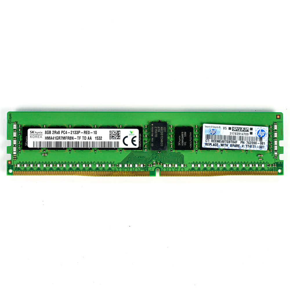 731656-081 HP 8GB (1x8GB) SDRAM LV DIMM 2 x HP 8GB (1x8GB) Single Rank x4 PC3L-12800R
(DDR3-1600) Registered CAS-11 Low Voltage Memory Kit