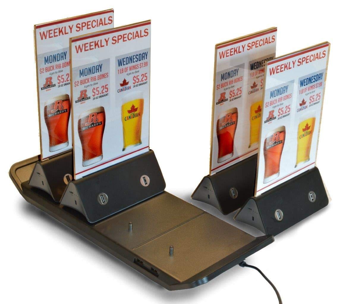 Juego de soporte de menú portátil para mesa de la mesa / cargador de mesa USB con bandeja de carga
