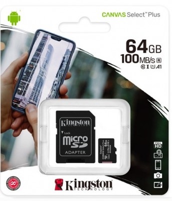 MICRO SD Kingston Technology MEMKGN1890, 64 GB, Negro