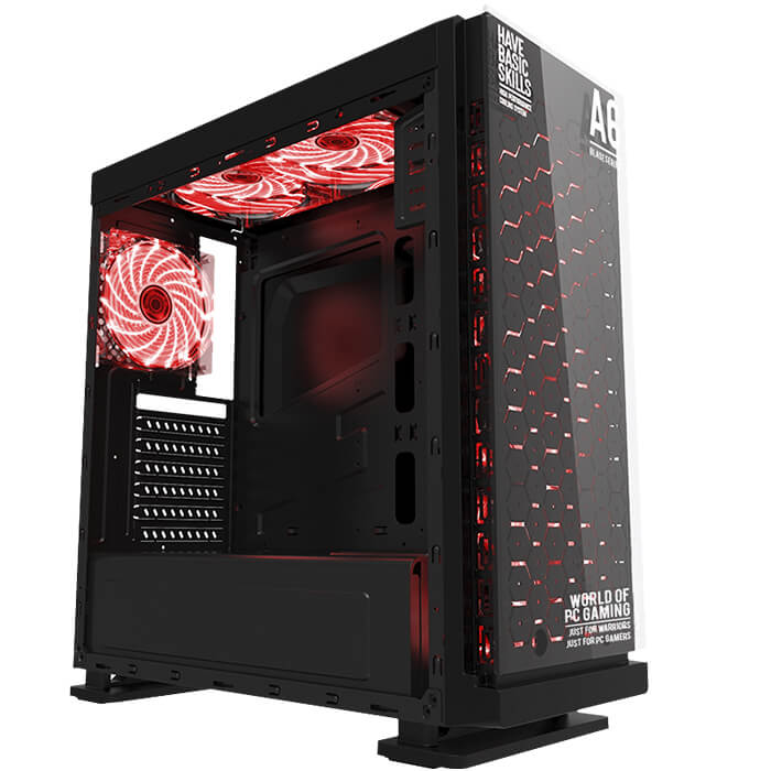 GABINETE EAGLE WARRIOR A6 BLADE RED / ATX / SIN FUENTE