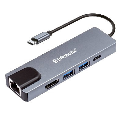 DOCKING 5 EN 1: USB V3.0 TIPO "C2 A HDMI, USB V3.0X2, USB TIPO "C", RJ54 GIGABIT