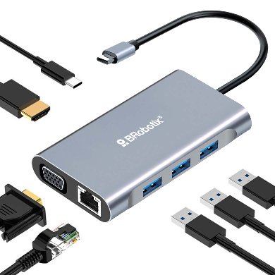 DOCKING BROBOTIX TIPO-C A USB 3.0, RJ45, VGA, HDMI,  TIPO C
