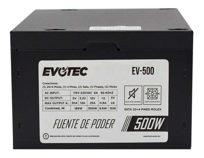 FUENTE DE PODER EVOTEC EV-500, 500W