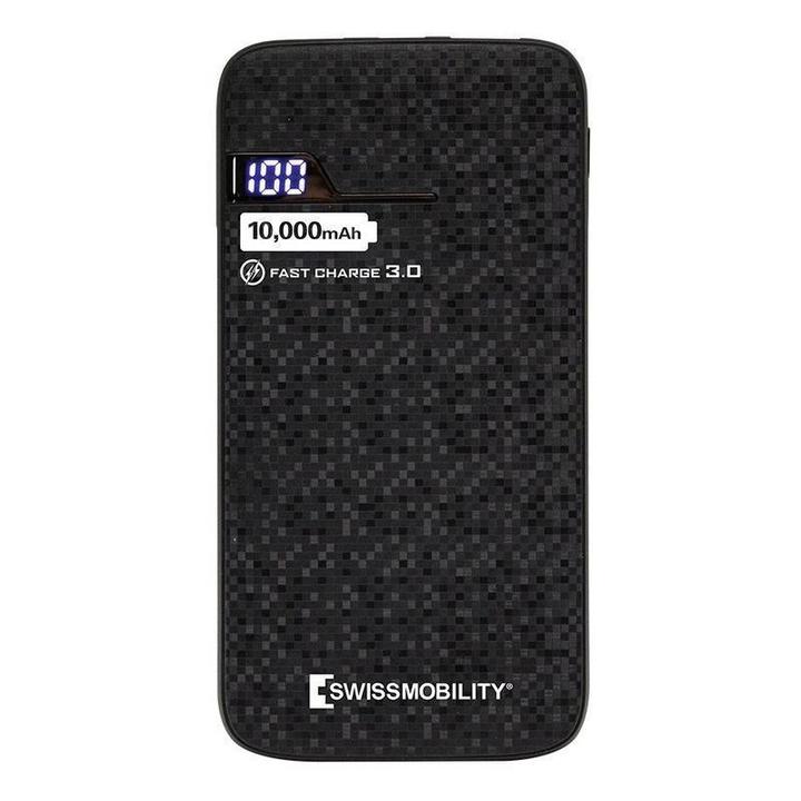 Power Bank Swissmobility 10000mah con entrada type-C de carga rápida PB-8610BK