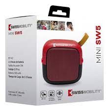 SWISSMOBILITY BOCINAS BLUETOOTH MINI SW5 ROJO 3W SALIDA, BT 4.2 MSW-5R