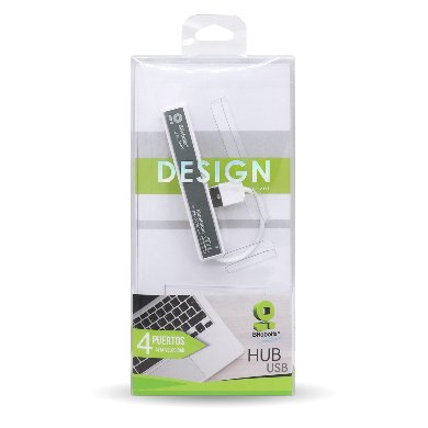 HUB USB V2.0, 4 PUERTOS, "SMALL", PLATA 180727-5