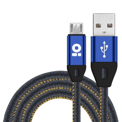 CABLE USB V2.0 MICRO "B", 1 M, "MEZCLILLA" AZUL