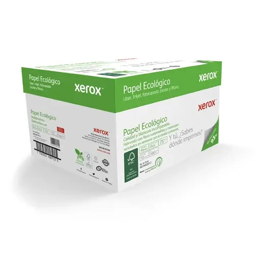 CAJA DE PAPEL XEROX ECOLOGICO 75g, CARTA 93% 10 RESMAS DE 500 HOJAS