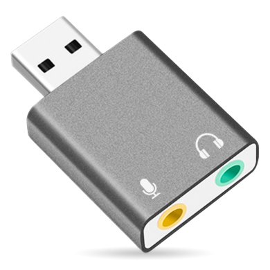 CONVERTIDOR USB A AUDIO 7.1, GRIS METÃLICO