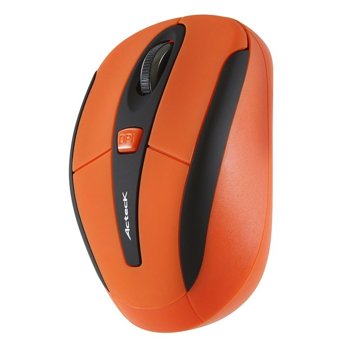 MOUSE ACTECK OPTICO MKMI-554 XPLOTION , INALAMBRICO, USB, NARANJA Y NEGRO