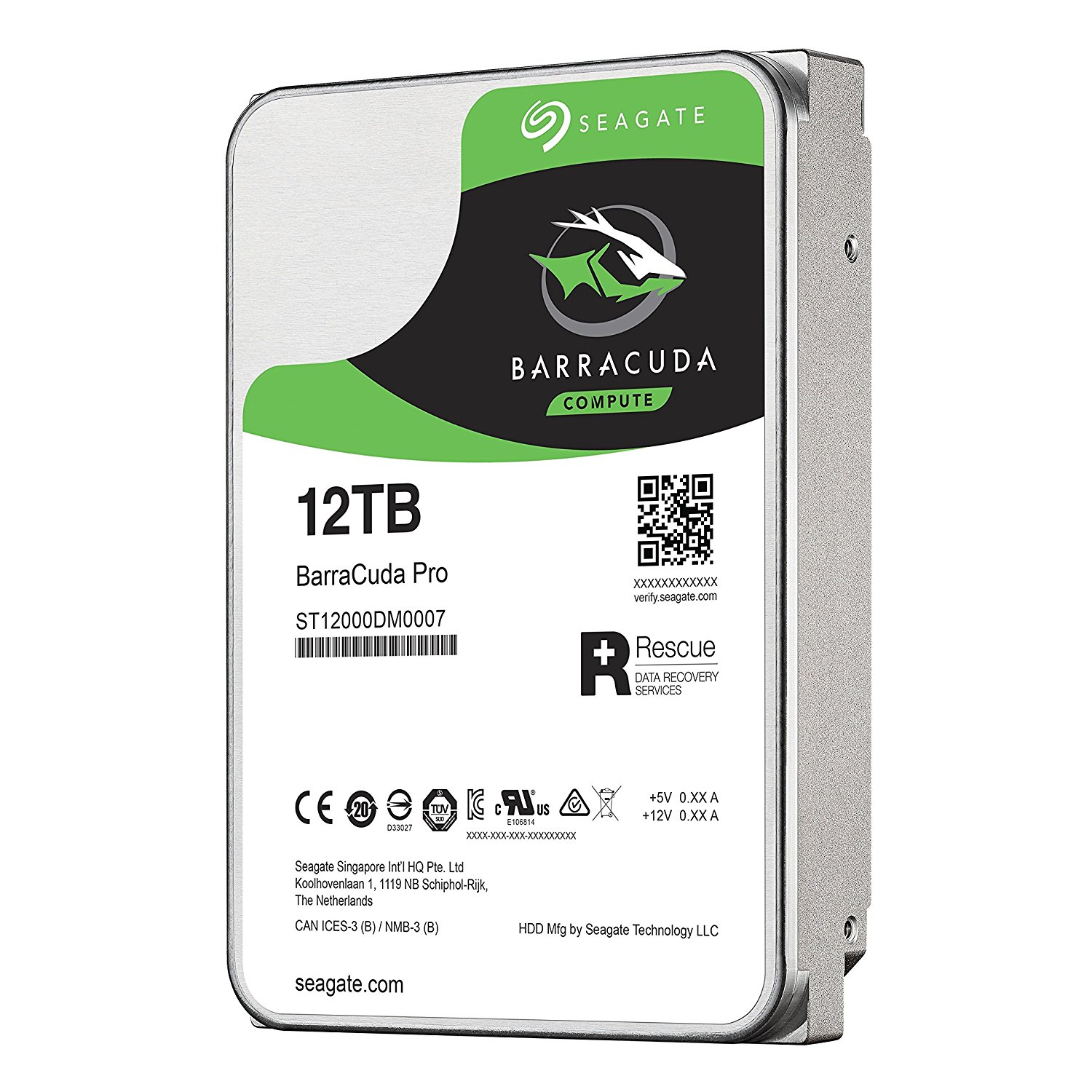 SEAGATE ST12000DMB007 12TB BARRACUDA PRO 7200RPM SATA 6GB/S 256MB DE CACHE DISCO DURO INTERNO DE 3.5 PULGADAS (ST12000DM0007)
