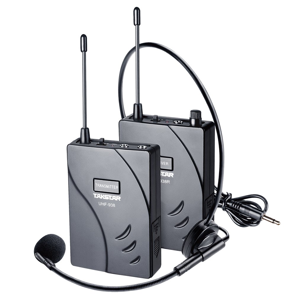 Versión actualizada Sistema de transmisión de guía de viaje acústica inalámbrica (transmisor + receptor) Alcance efectivo de 50 m con auricular de micrófono