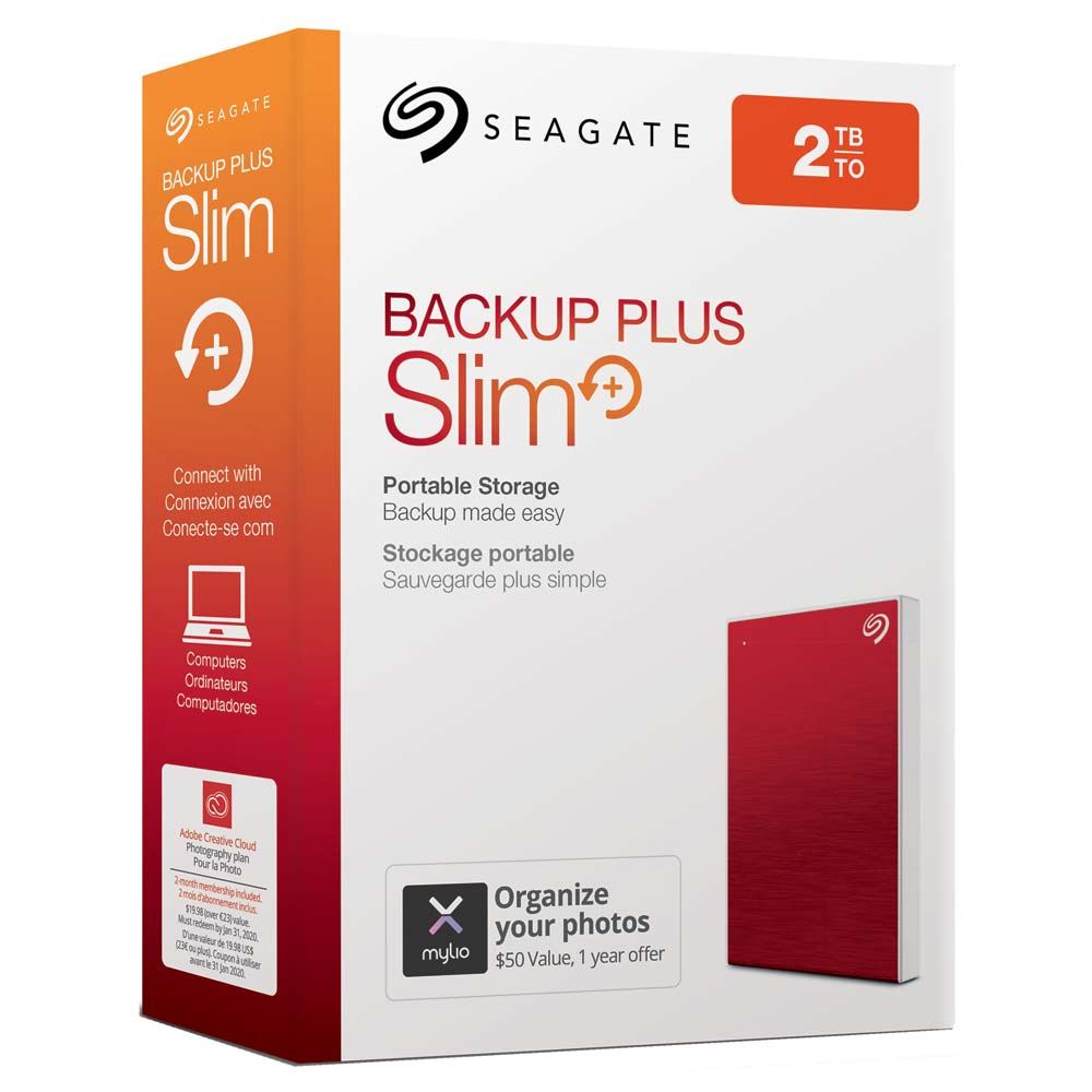 Seagate Backup Plus Slim 2TB, External, 2.5\" (STHN2000403) Hard Drive