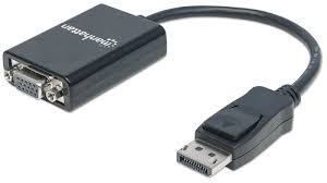 Manhattan Cable DisplayPort Macho - VGA (D-Sub) Hembra, 15cm, Negro