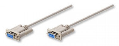 Cable serial - DB9 - RS232 - Null Modem MANHATTAN, 1,8 m, DB9, DB9, Gris, Hembra/hembra