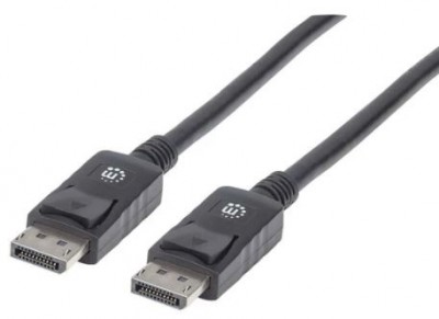 Cable Displayport 4K MANHATTAN, 2 m, DisplayPort, DisplayPort, Macho/Macho, Negro