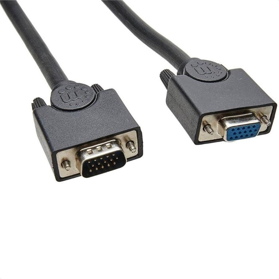 Cable VGA - MANHATTAN, 1,8m, VGA  Macho A VGA Hembra, Negro 309011