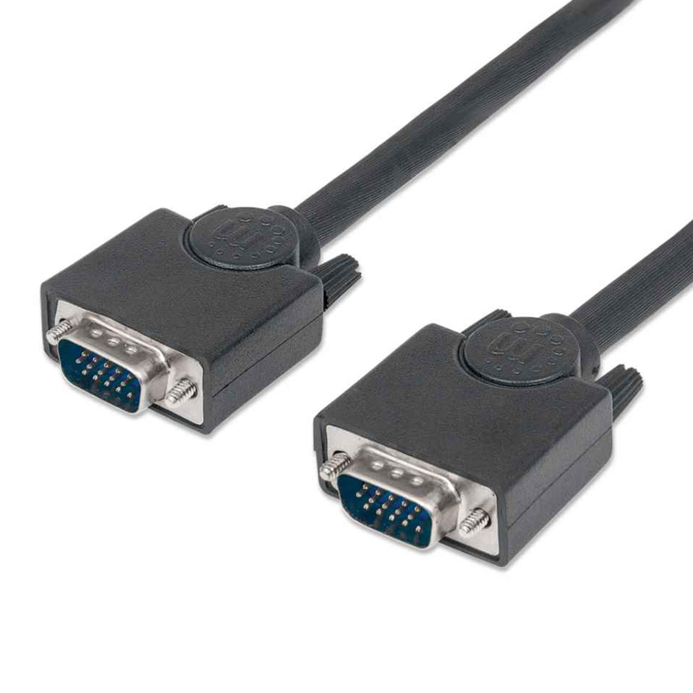 Cable VGA - MANHATTAN, 3m, VGA  Macho, VGA Macho, Negro 311748
