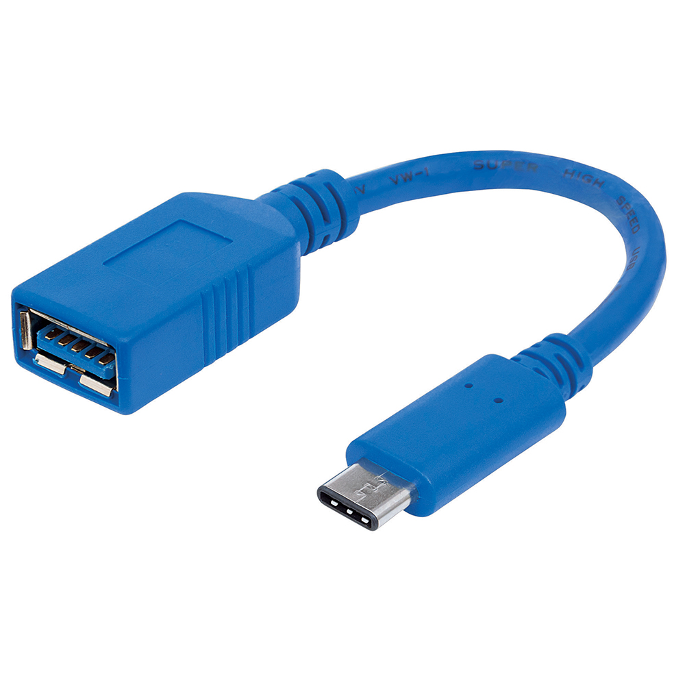 ADAPTADOR TIPO C MACHO A USB 3.0 HEMBRA, AZUL