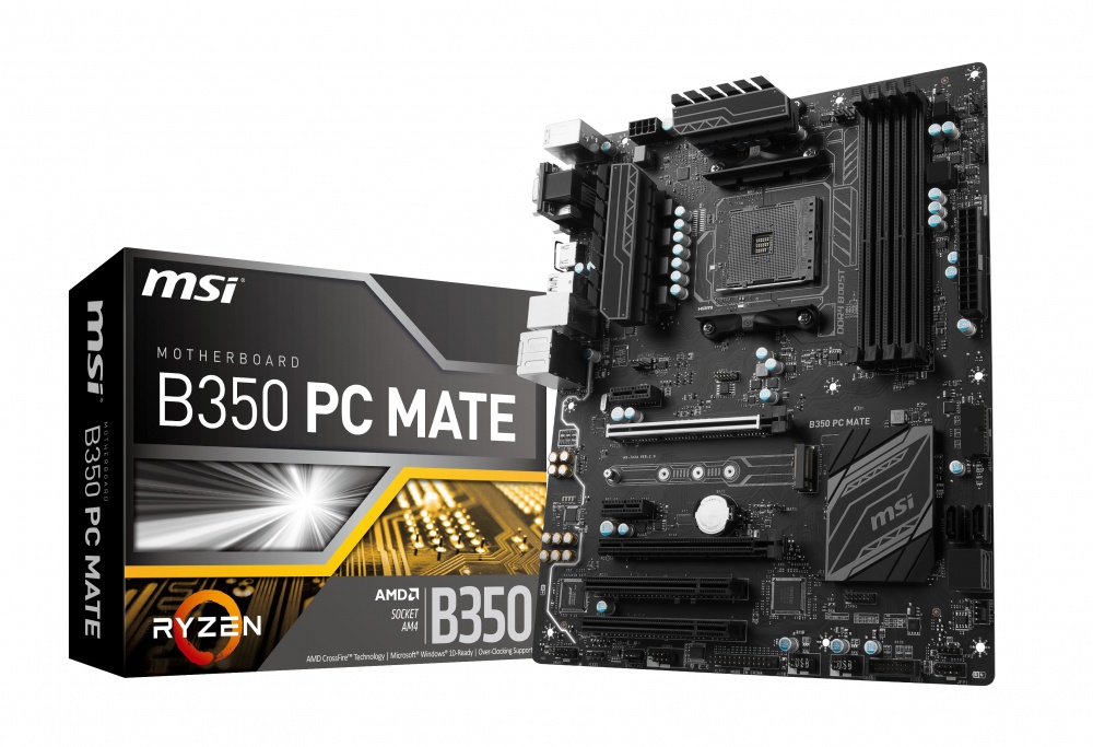 Tarjeta Madre MSI ATX B350 PC MATE, S-AM4, AMD B350, HDMI, 64GB DDR4, para AMD