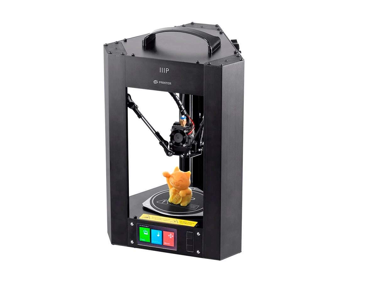 Impresora 3D Monoprice Mini Delta con placa de construcción calentada calibración automática completamente ensamblada para ABS y PLA  Tarjeta microSD gratuita precargada con modelos 3D imprimibles