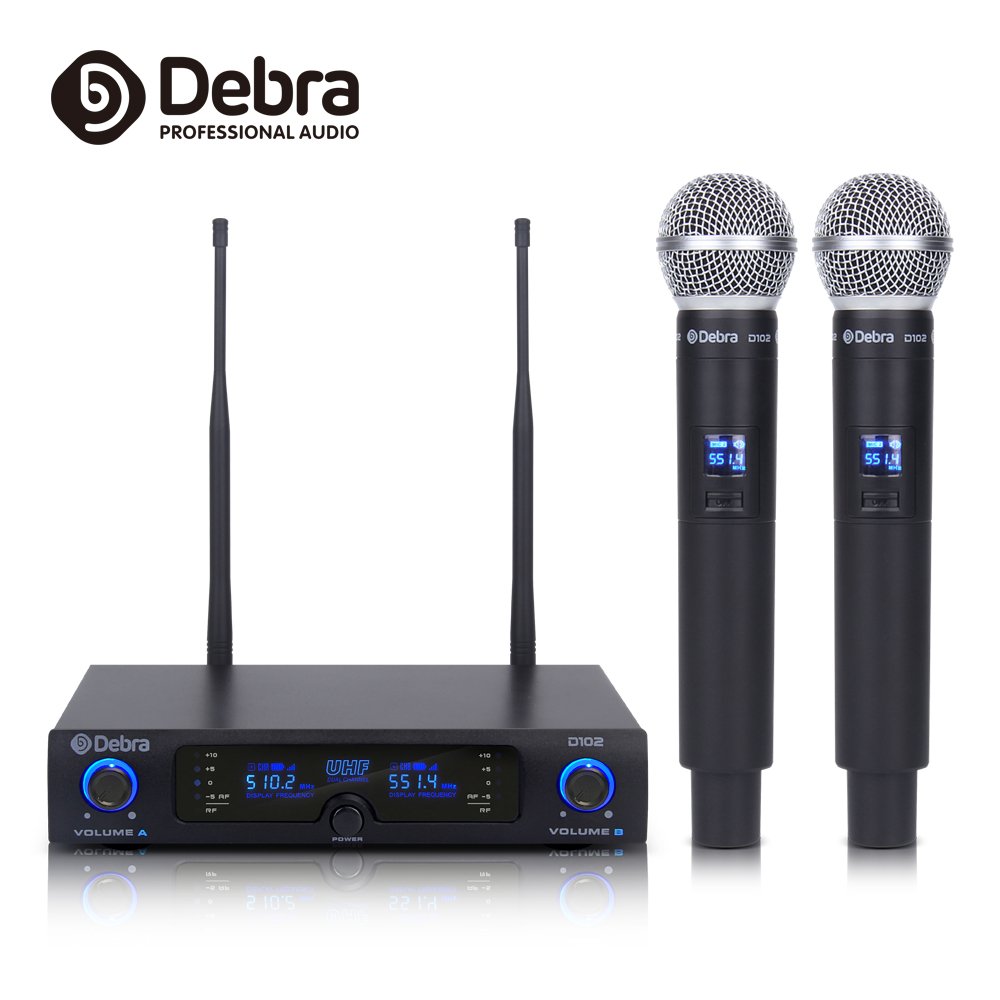 Debra Audio D-102 Micrófonos Inalámbricos Uhf Sistema Dual Chann