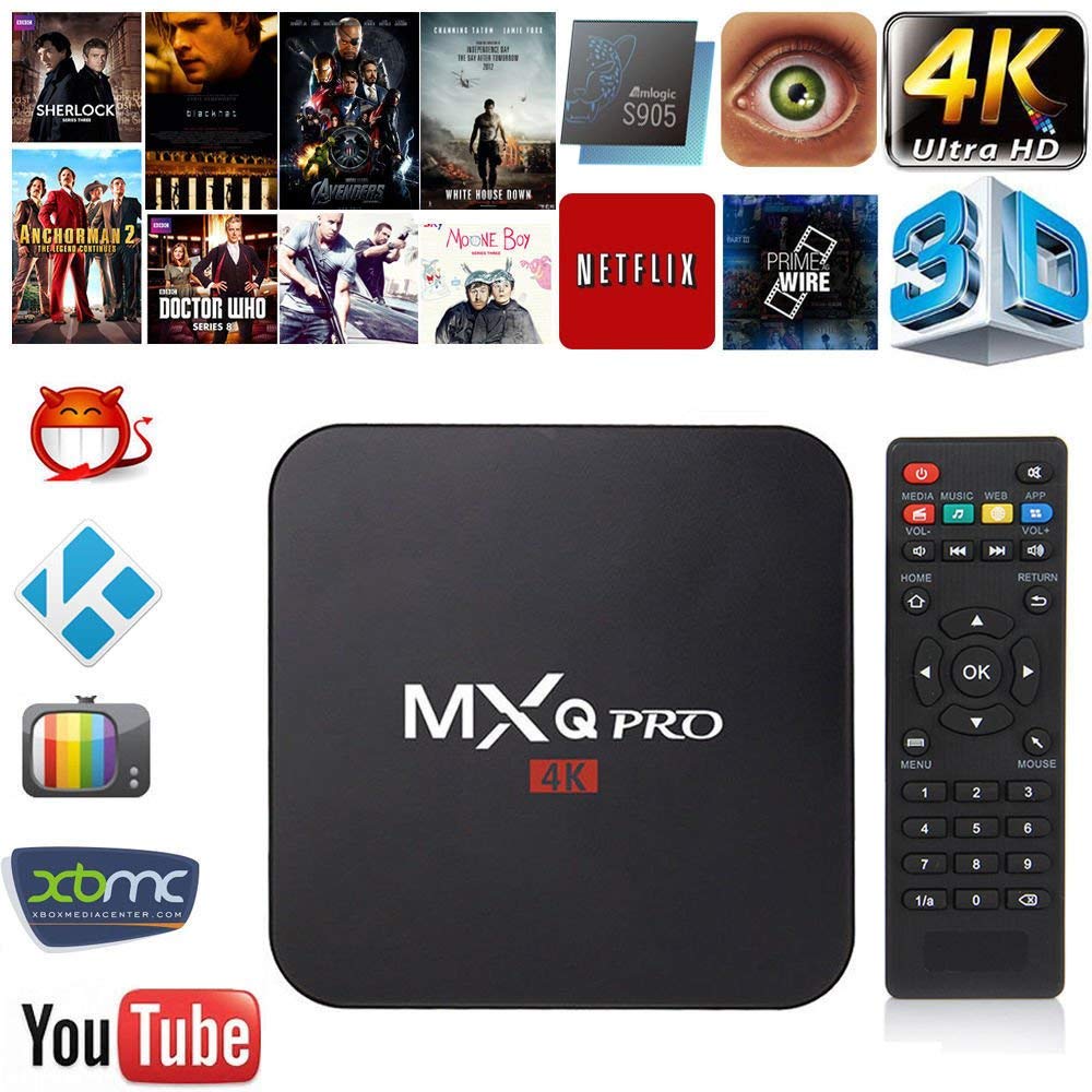 MXQ Pro 4K 3D 64Bit Quad Android 7.1 Core Smart TV Box 1080P WiFi 1+8G