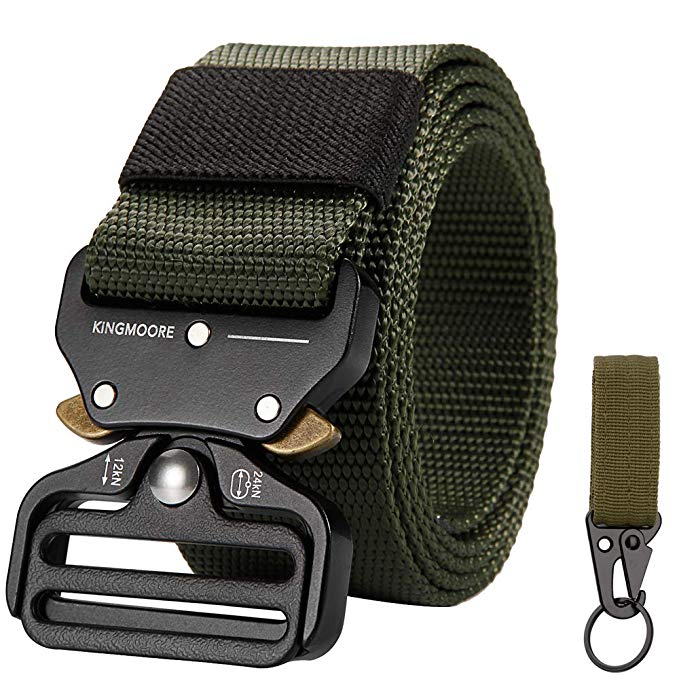 Cinturón táctico KingMoore para hombre, estilo militar, con hebilla de metal resistente de liberación rápida
