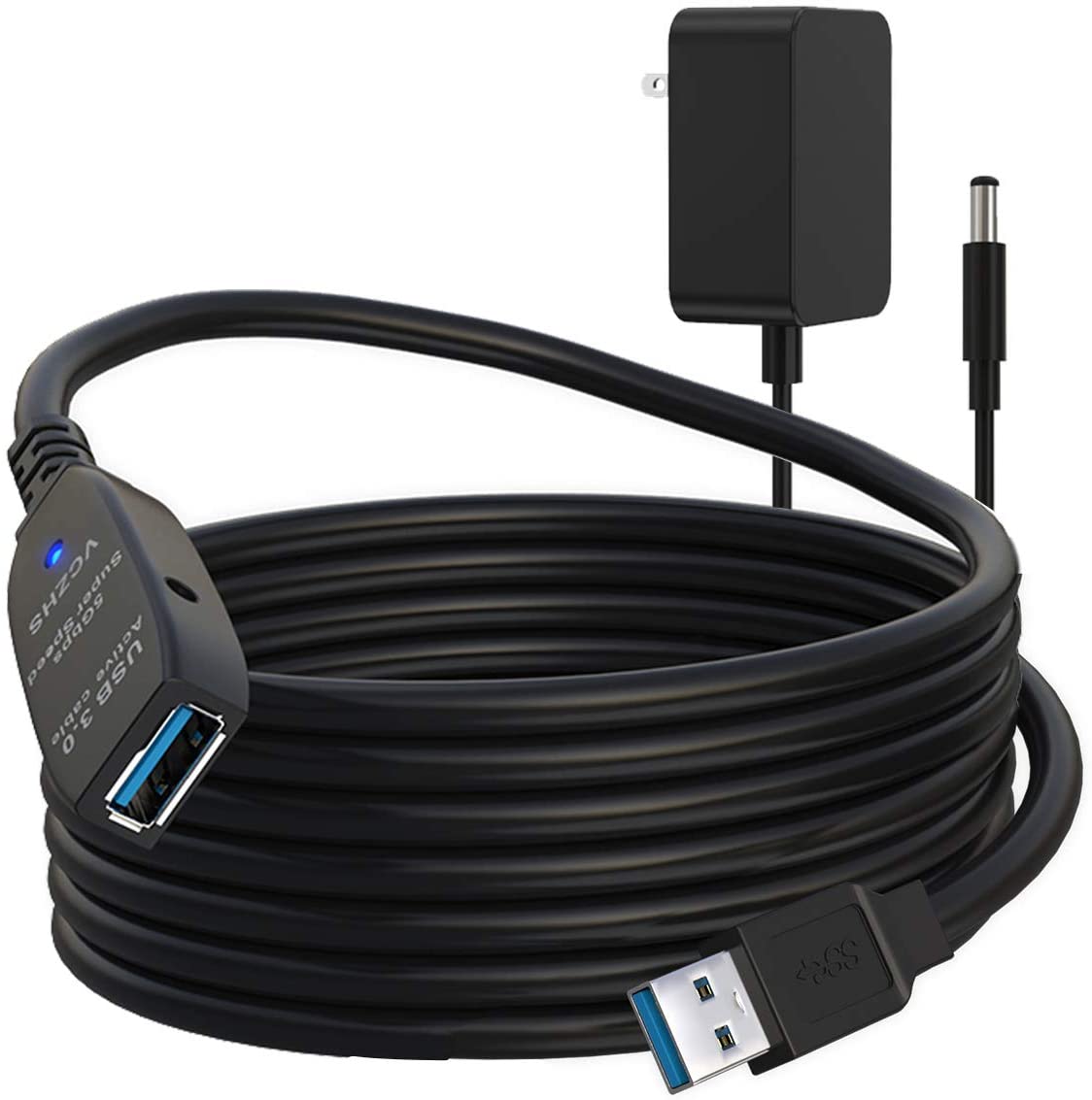 Cable de extensión 25 pies USB 3.0 repetidor activo Cable incorporado de señal Booster Chipsets