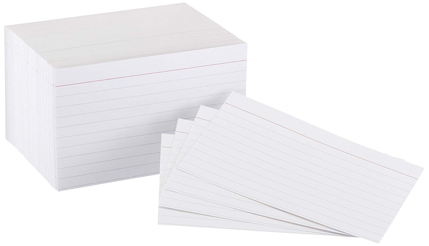 Tarjetas de índice forradas con regla de peso pesado de blanco tarjeta de 3x5 pulgadas de 300 unidades.
