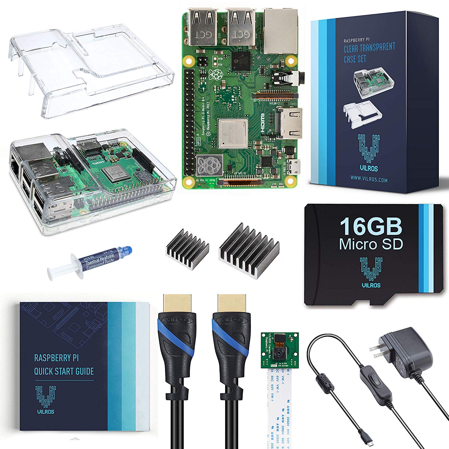 Vilros Raspberry Pi 3 Model B+ Complete Starter Kit with Camera Module