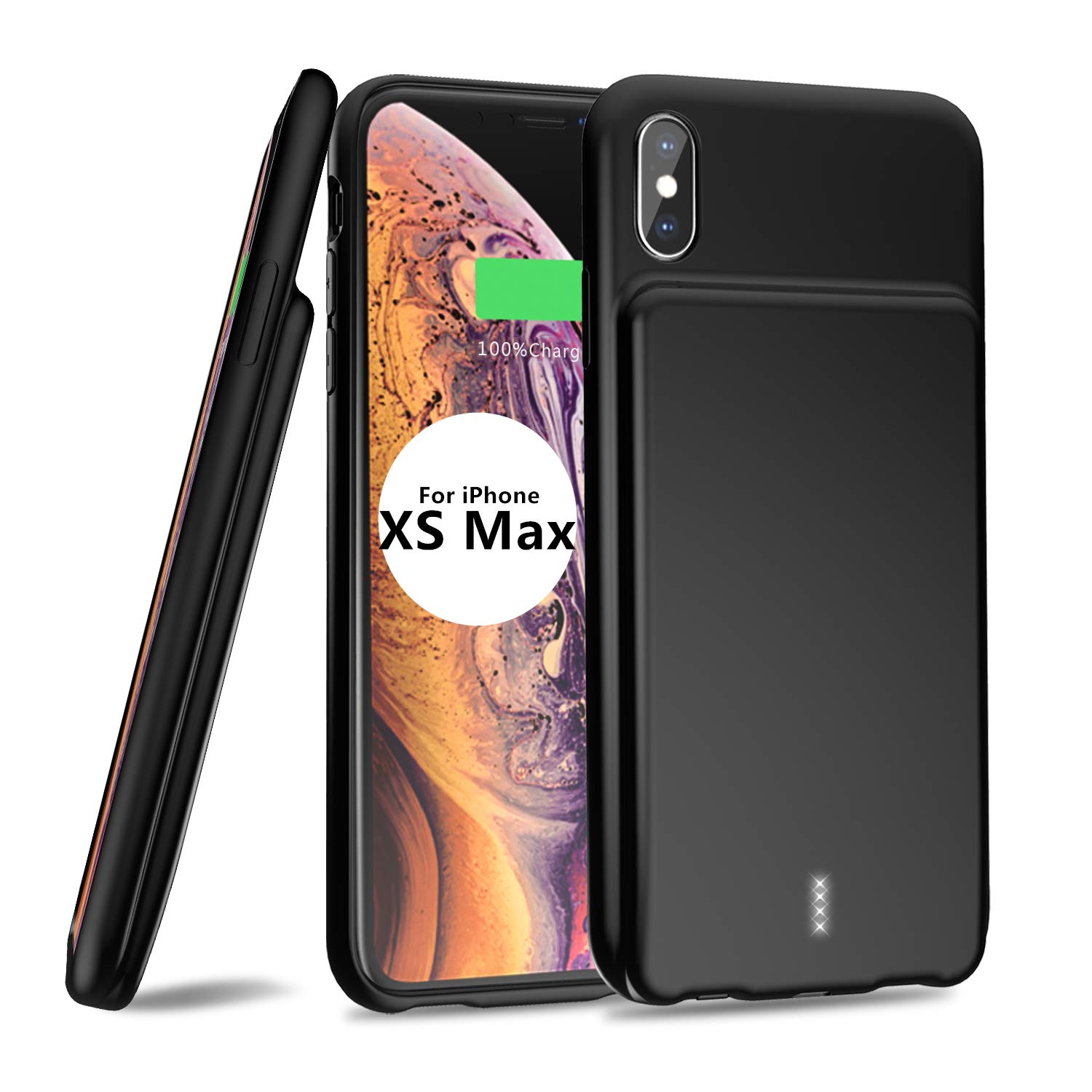 FUNDA DE BATERIA INTELIGENTE PARA iPHONE XS MAX -6.5 PULGADAS- NEGRO