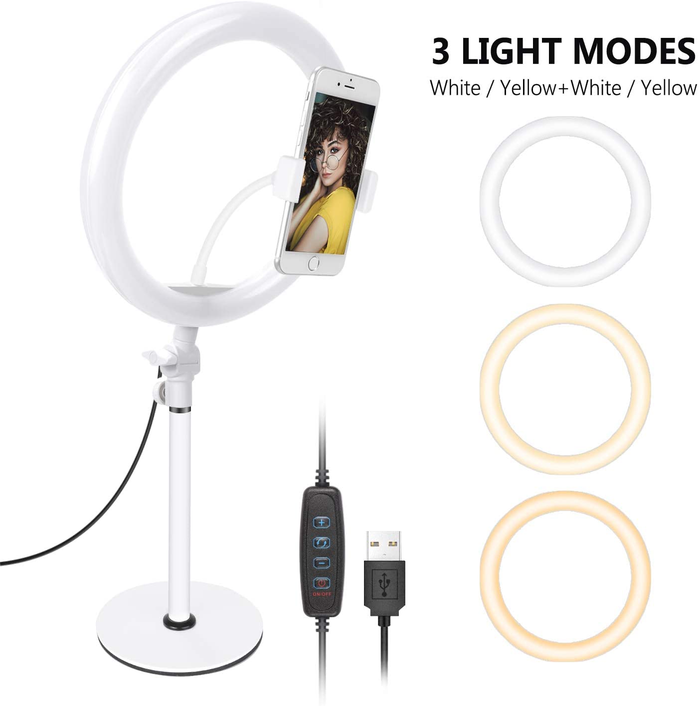 Anillo de luz LED  3 modos de luz  para  teléfono para streaming en vivo Makeup/YouTube Blogging